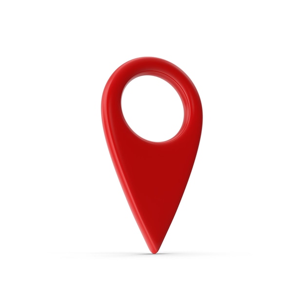 Photo 3d rendering realistic location red map pin gps pointer markers gps location symbol maps navigate