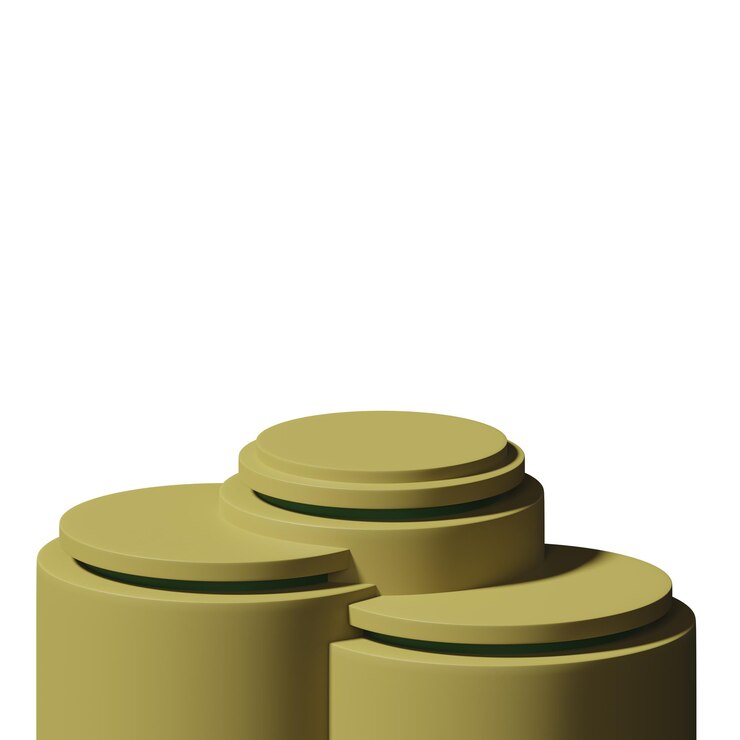 Photo 3d rendering realistic minimal cylinder shape geometric yellow autumn podium for product showcase