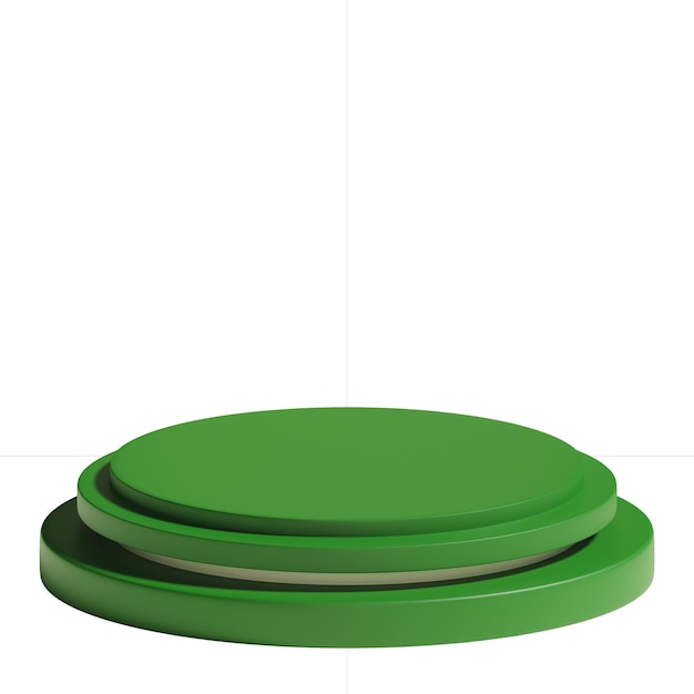 3d rendering realistic minimal round shape geometric green podium for product showcase and advertise