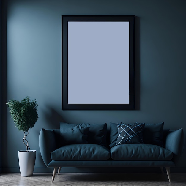 3d rendering Realistic Poster frame in the minimalist