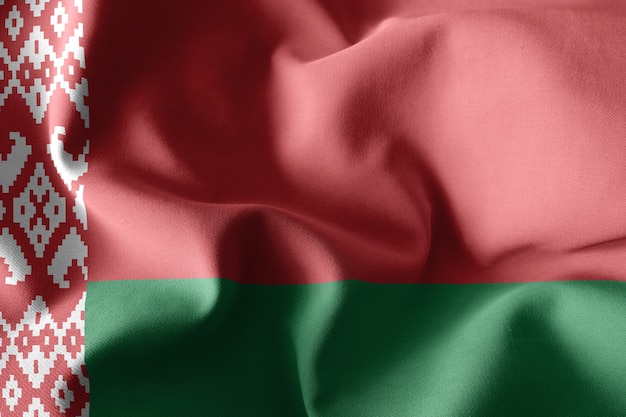 3d rendering realistic waving silk flag of Belarus