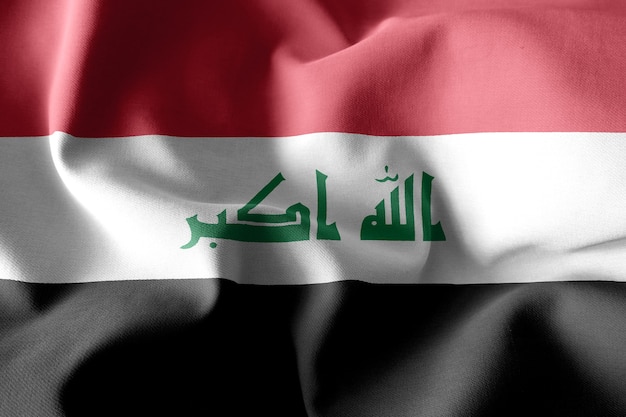 3d rendering realistic waving silk flag of Iraq