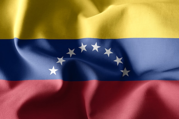 3D-rendering realistische wuivende zijden vlag van Venezuela