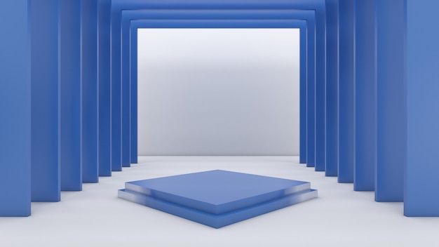 3d rendering of rectangle podium for show product