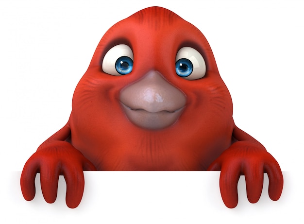 3D rendering of red bird