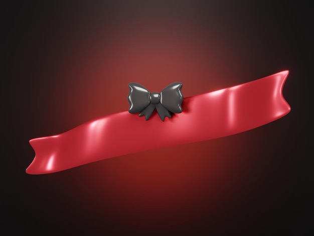 3D Rendering of red black gift box open with blank ribbon concept of Black Friday template background card for commercial 3d render cartoon style