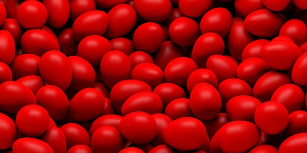 3d rendering red eggs background