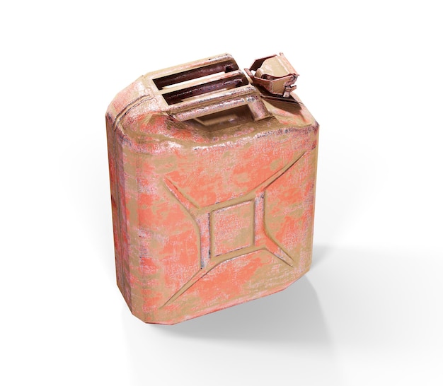 3D rendering of a red jerry can isolated