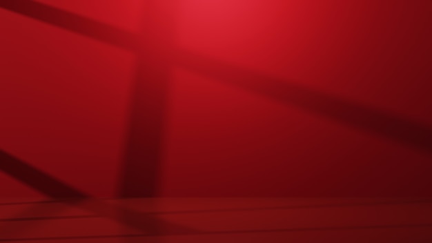 製品の背景を表示するための赤い部屋の3Dレンダリング。ショー商品用。空白のシーンのショーケースのモックアップ。