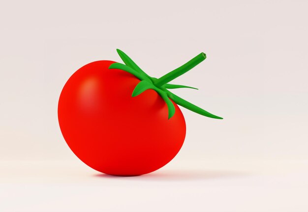 Photo 3d rendering of red tomato