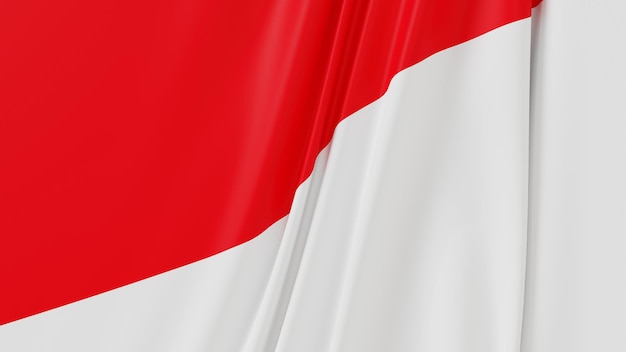 3d rendering of red and white flag