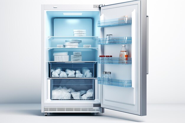 3D rendering of a refrigerator full of cereals and products