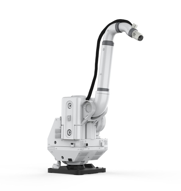 3d rendering robot airbrush for automation painting isolated on white