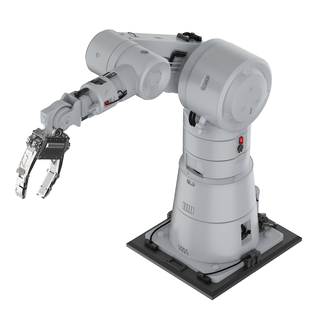 3D-rendering robotarm of robot hand geïsoleerd