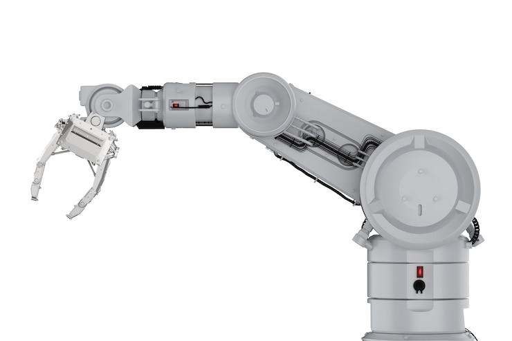 Photo ロボットアームまたはロボットハンドを分離した3dレンダリング