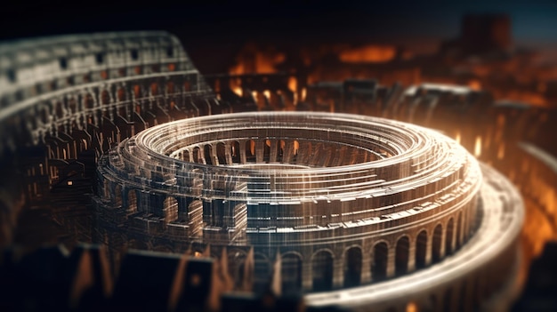 A 3d rendering of the roman amphitheater in rome.