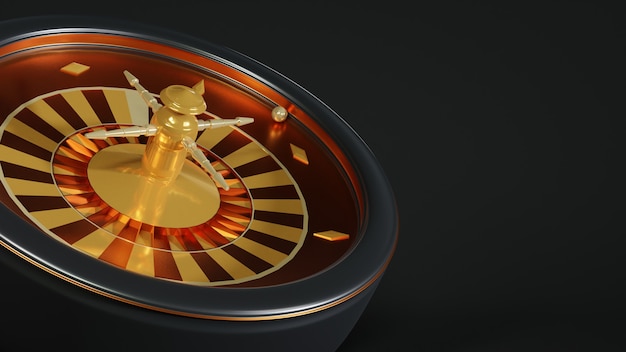 Photo 3d rendering roulette machine , casino background concept.