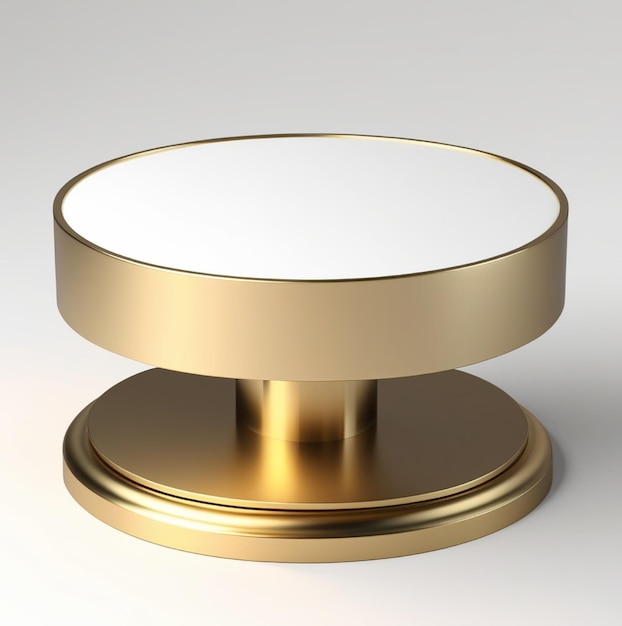 3D rendering of round metal podium