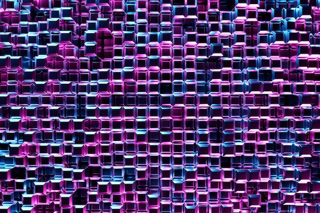 3D-rendering Roze en paars geometrisch patroon Minimalistisch patroon van eenvoudige vormen Heldere creatieve symmetrische textuur