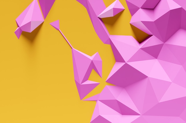 3D-rendering Roze patroon van verschillende vormen Minimalistisch patroon van eenvoudige vormen Heldere creatieve symmetrische textuur