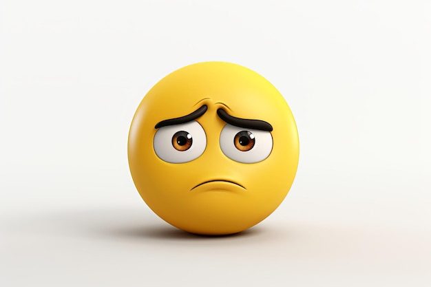 3D rendering of sad emoji