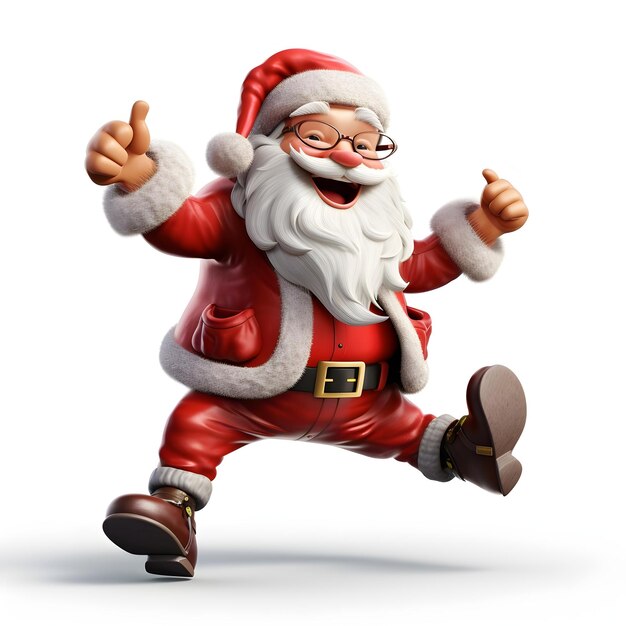 Photo a 3d rendering of a santa claus ceramic doll on an isolated white background