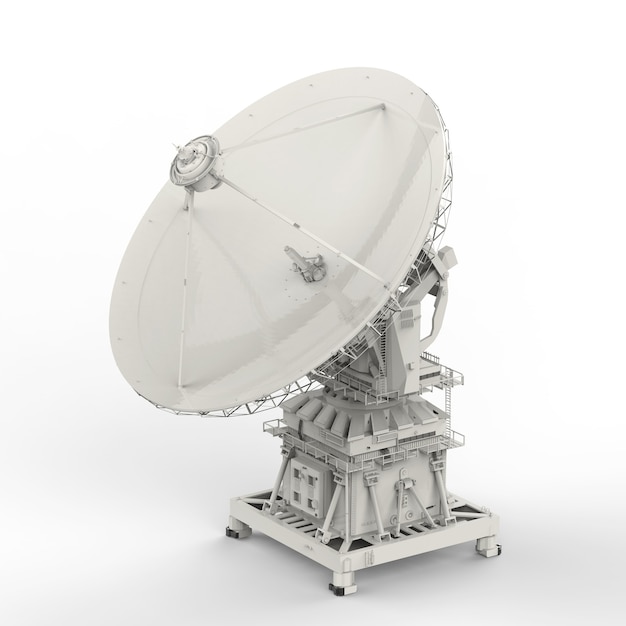 3d rendering satellite dish on white background