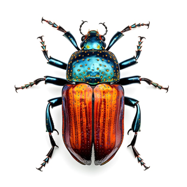 3D rendering of a scarab beetle isolated on white background