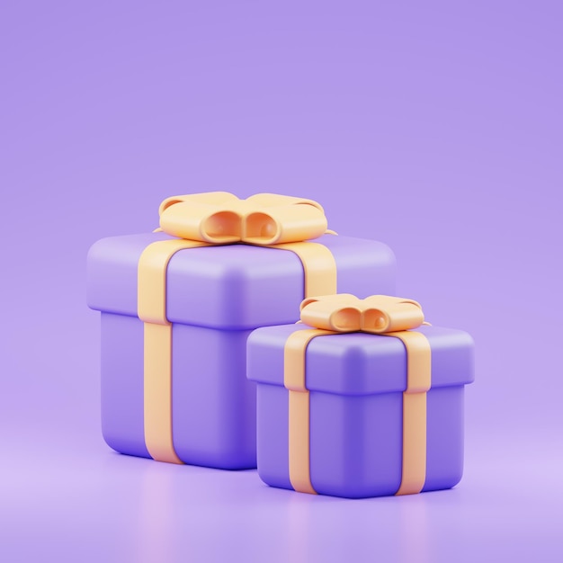 3D-rendering schattig cartoon cadeau