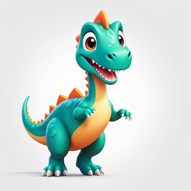 3d rendering schattig dinosaurus personage geïsoleerd op witte achtergrond