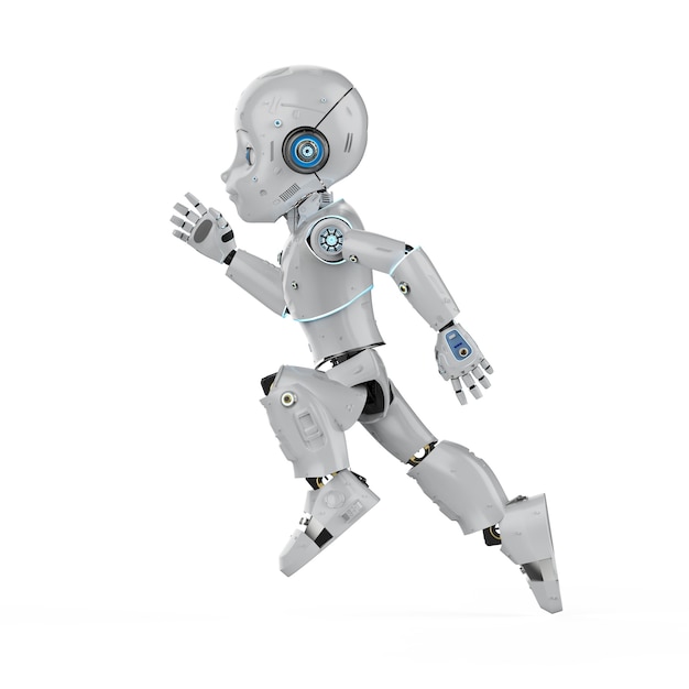 3D-rendering schattige robot of kunstmatige intelligentie robot met stripfiguur