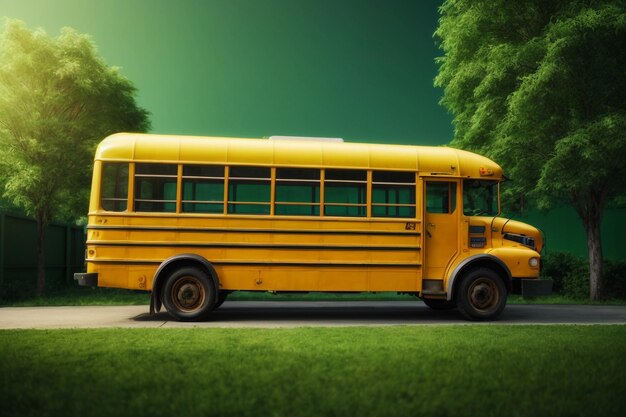 3d rendering of school bus