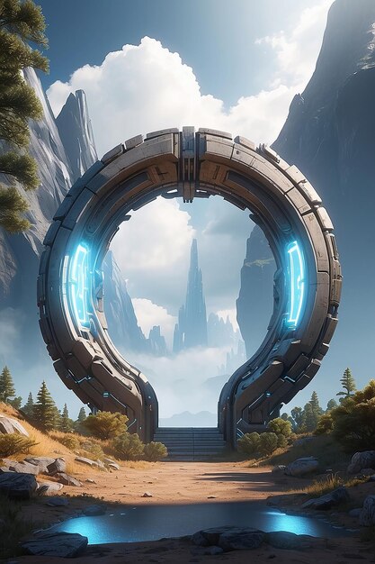 3D Rendering Scifi Portal Gate1