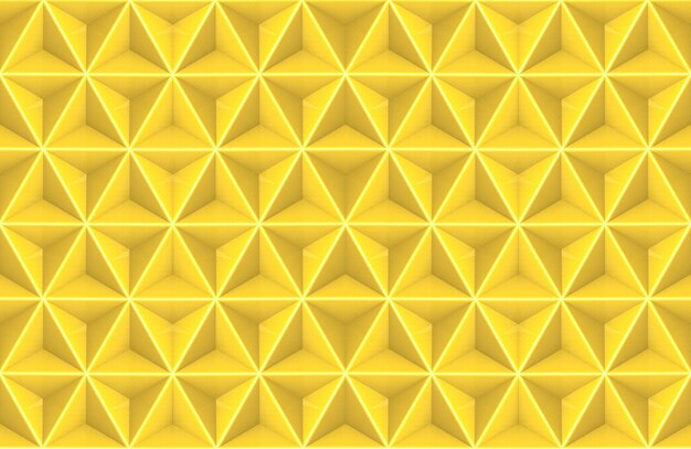 3d rendering. seamless yellow gold tri polygon in hexagon shape   wall art background.