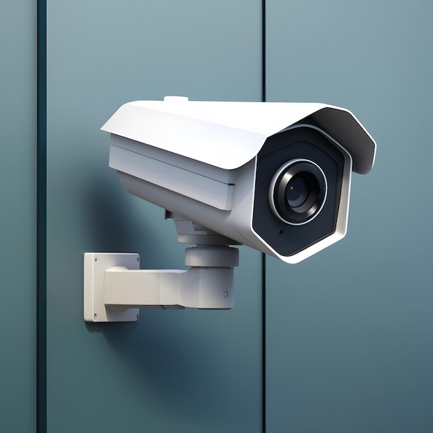 3D rendering of security camera or CCTV against grey background For Social Media Post Size