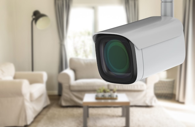 3d rendering security camera or cctv camera in home