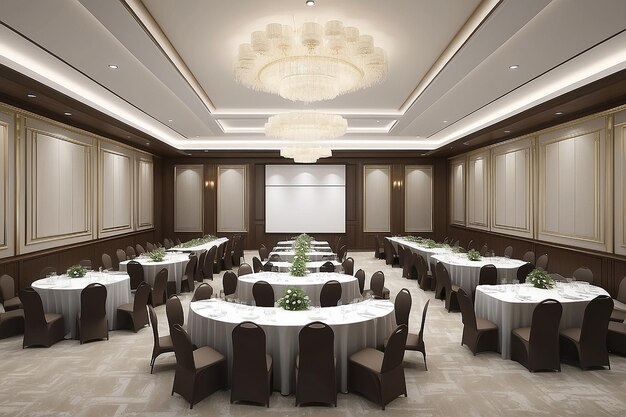 3d rendering seminar meeting and banquet hall room