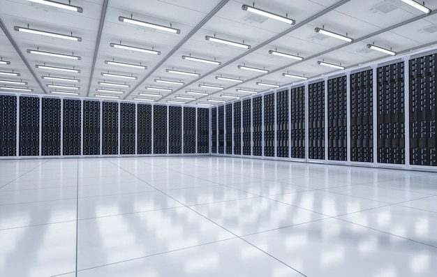 3d rendering server room or data center