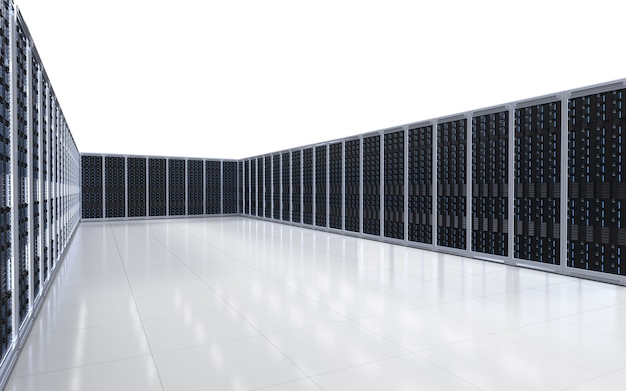 3d rendering server room or data center