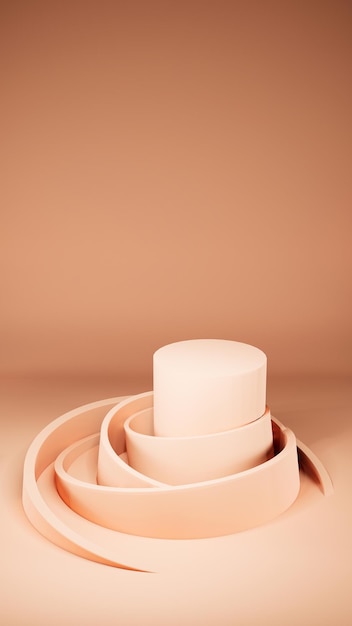 3d rendering shape for advertising products display Pastel minimal scene studio room