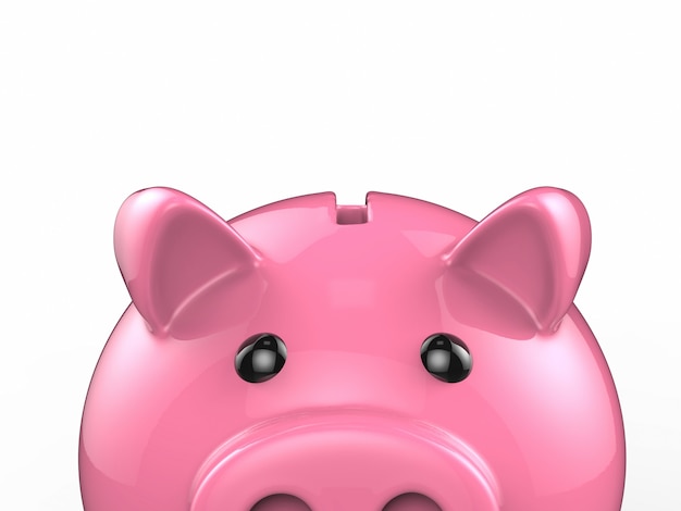 3d rendering shiny pink piggy bank