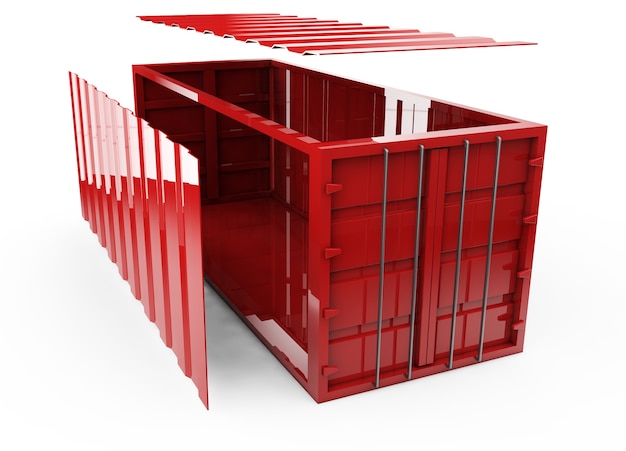 3d rendering of a shipping container