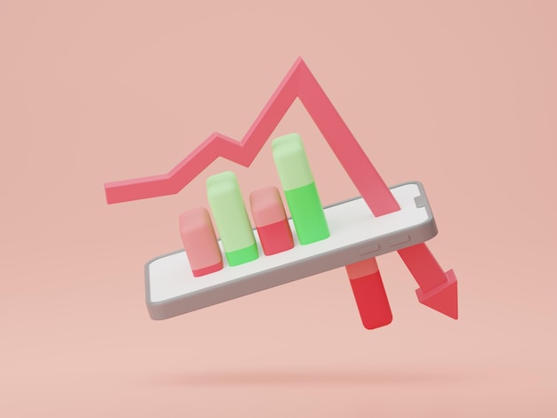 Photo a 3d rendering showing the ease of trading stocks over the phone