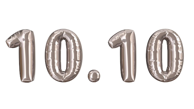 3d rendering of silver foil balloons at event 10 10 suitable for advertising content