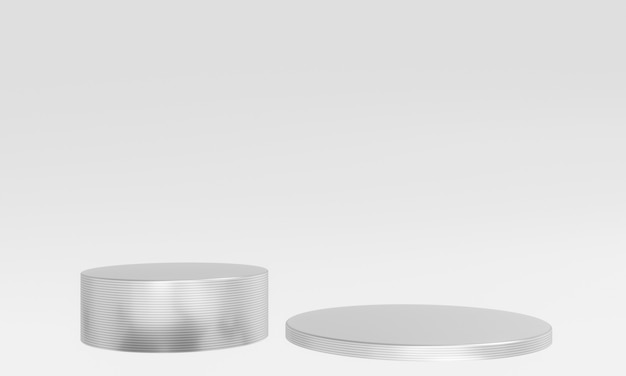 3D rendering silver podium 