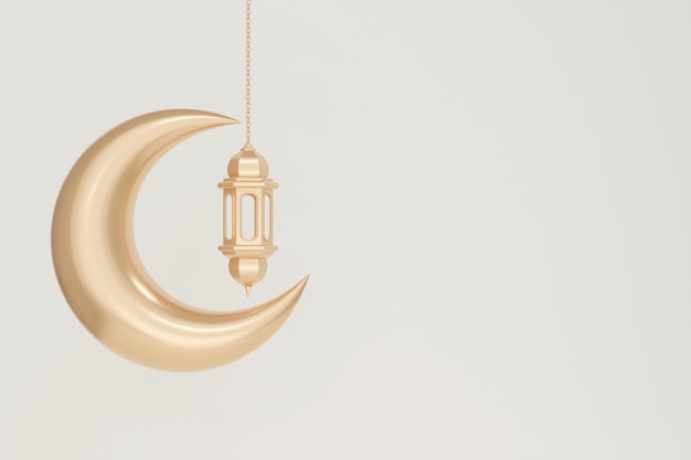 3d rendering simple elegant ramadan decoration