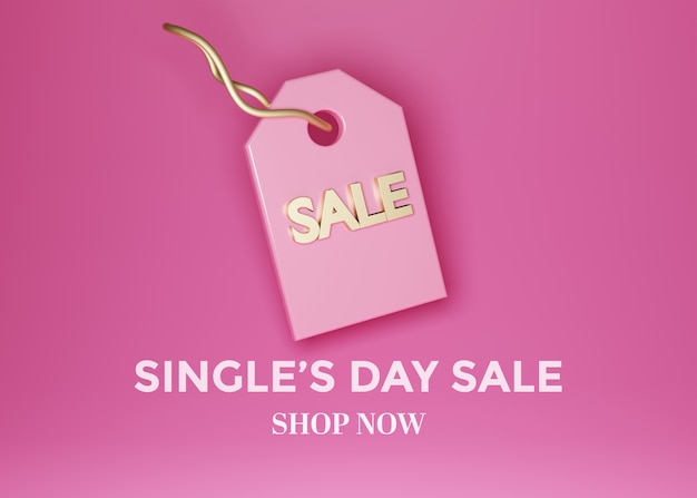 Photo 3d rendering of singles day sales