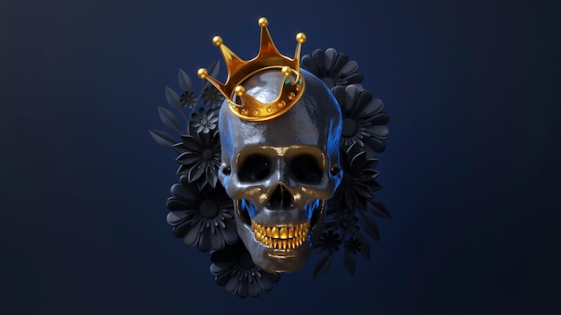 Photo 3d rendering of skull