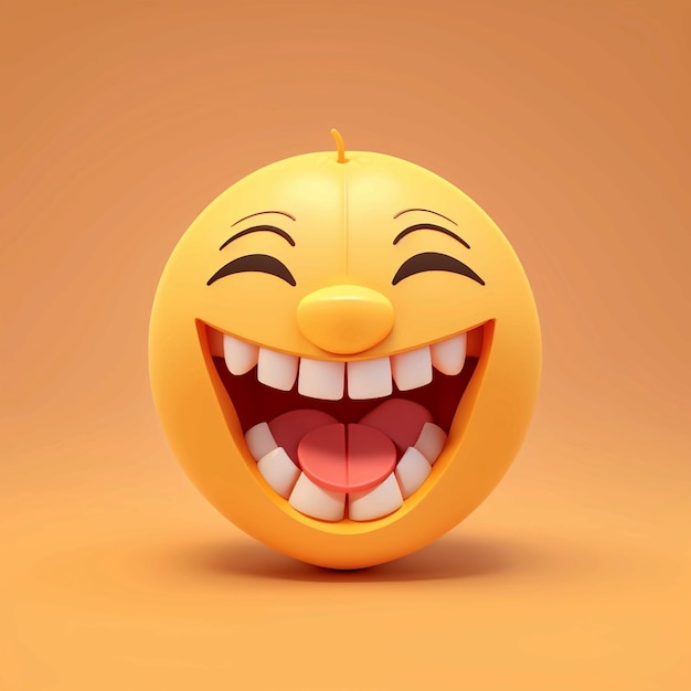 3d rendering of smile emoji icon