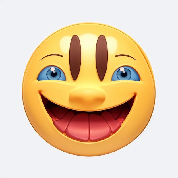 3d rendering of smile emoji icon